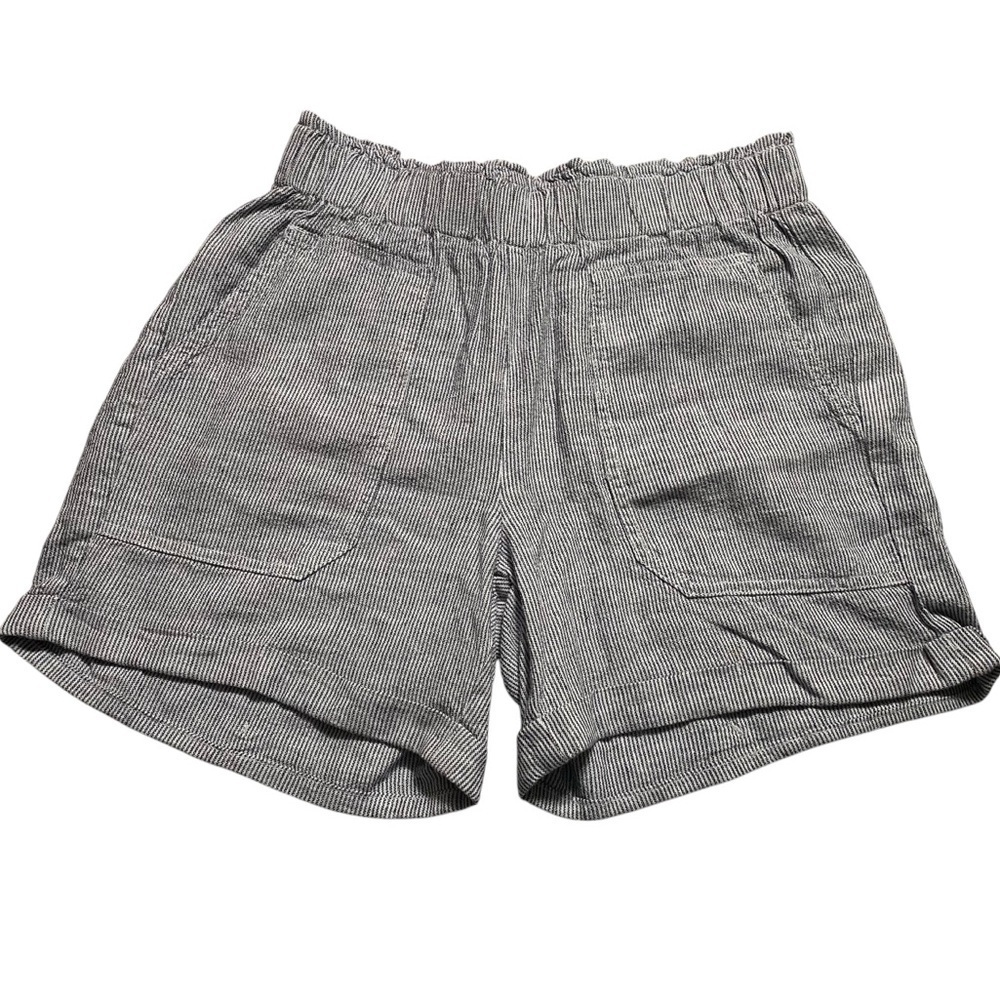 Briggs New York Womens S Navy Stripe Linen Blend Shorts Coastal Preppy